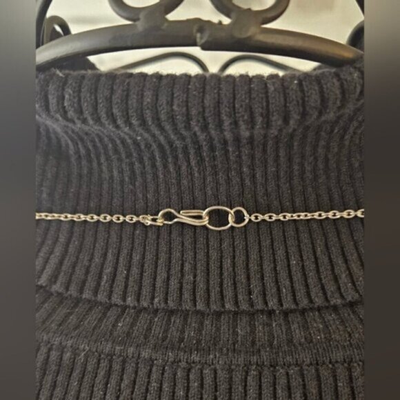 Layered Multicolor Stone-Style Bead Necklace on Silvertone Chain – Boho - Picture 6 of 6